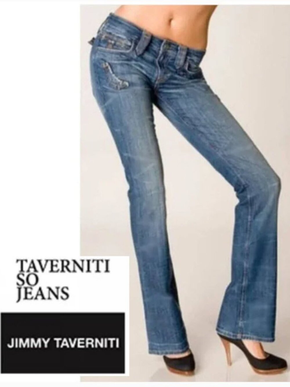 Taverniti So Jeans Janis Flare Distressed Low Rise Blue 29 Y2k Festival Retro
